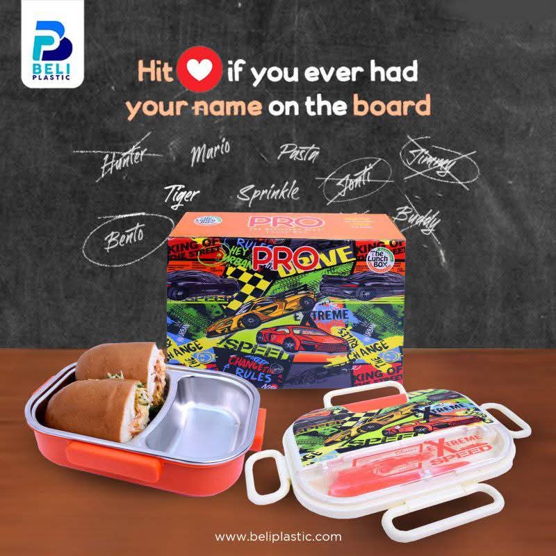Pro Stainless Steel Lunch Box for Kids | 304 Steel Food Container with Spoon