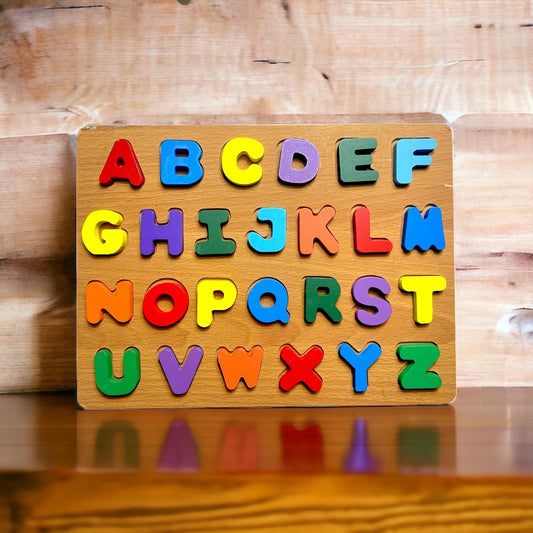 Wooden 3D Alphabet ABC Puzzle Plate