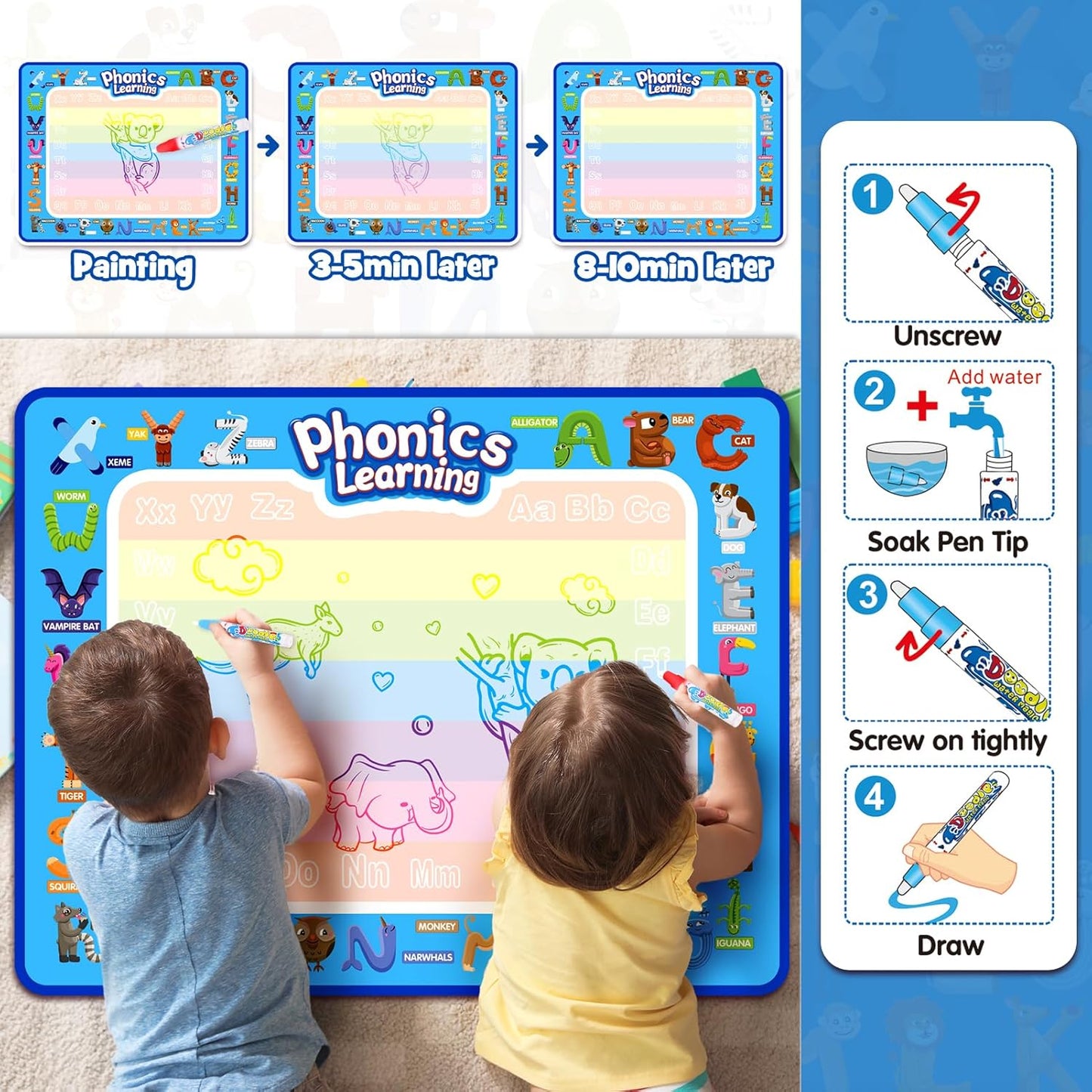 Educational Water Drawing Mat for Kids – Phonics Alphabet & Early Learning Fun