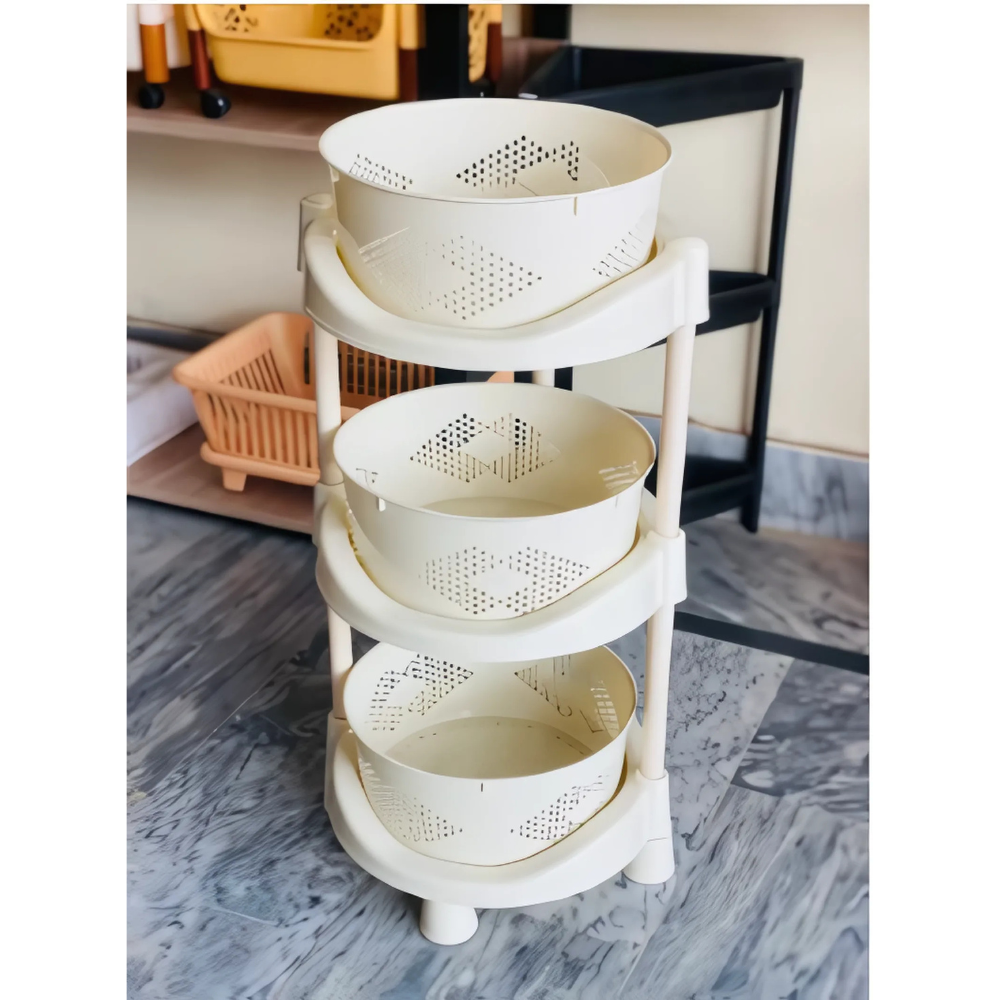 Orient ProRack 3-Level Plastic Rack with Removable Baskets | Multipurpose Storage Organizer