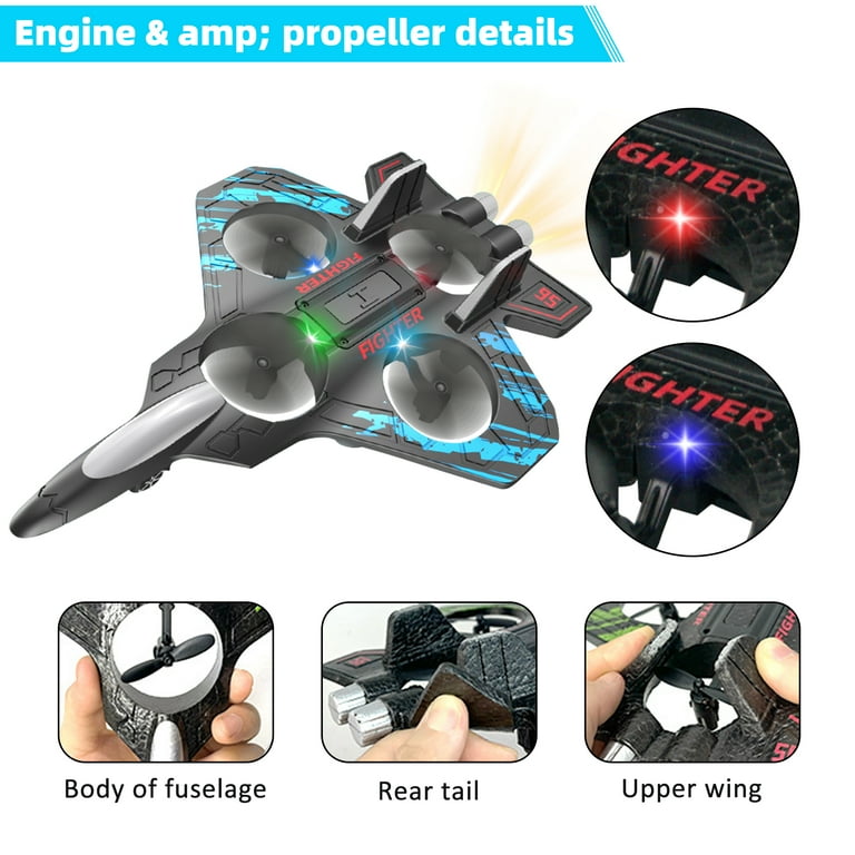 LED RC Fighter Jet Plane – Rechargeable & Remote Control
