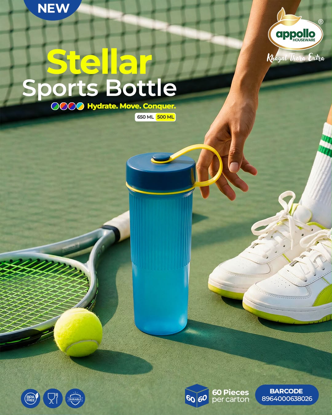 Stellar Sports Water Bottle – 500ml / 650ml | BPA-Free Reusable Sports Bottle
