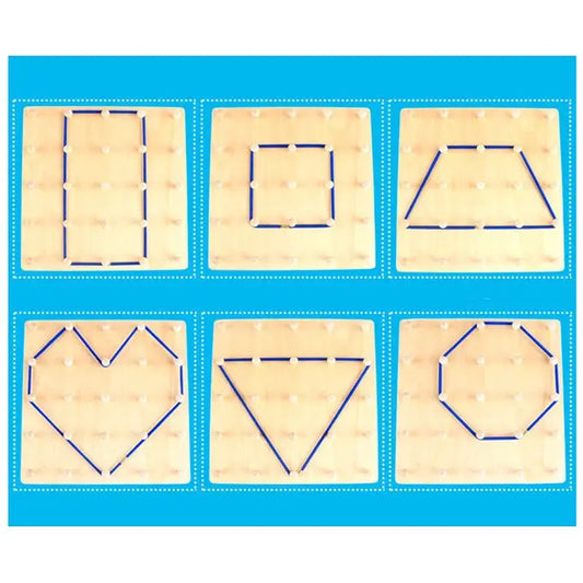 Kids Wooden Geo Board And Lacing Board ( Art Craft Lacing )