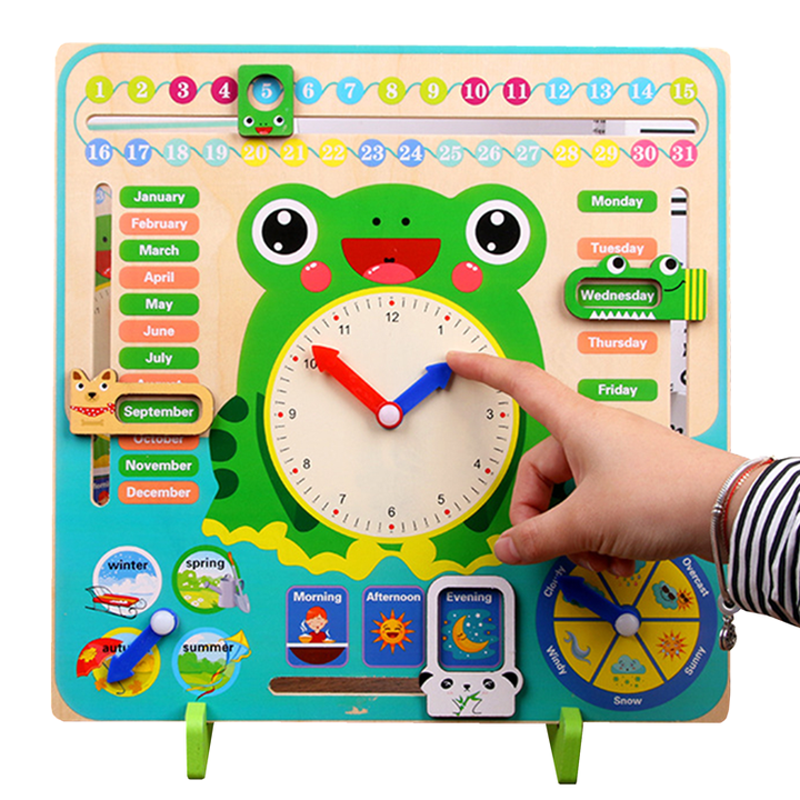 Wooden Creative Calendar & Clock Board