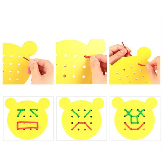 Kids Wooden Geo Board And Lacing Board ( Art Craft Lacing )