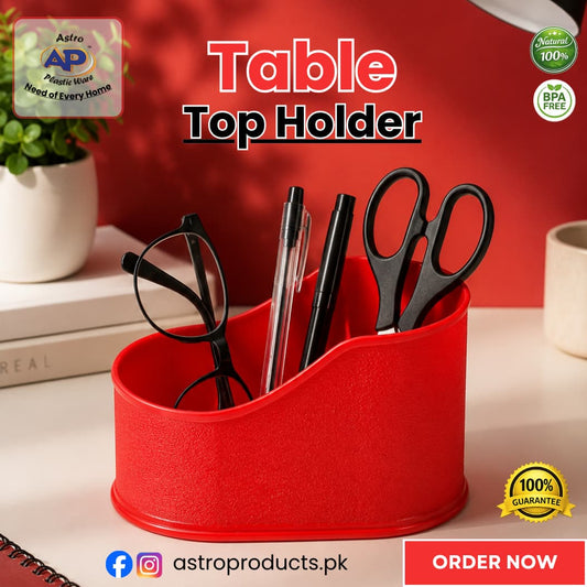 Table Top Holder – Multi-Compartment Desk Organizer for Pens, Remotes & Office Supplies