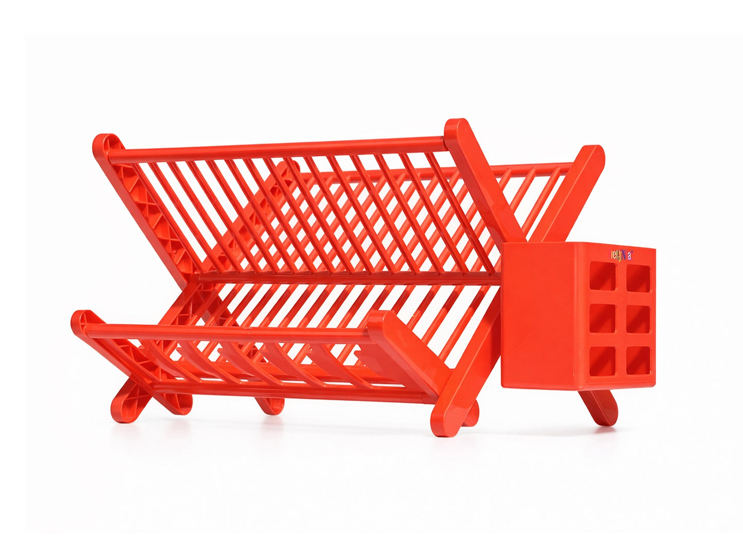 Foldable Plate Drying Rack with Cutlery Holder | 2-Tier Kitchen Dish Drainer