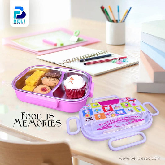Pro Stainless Steel Lunch Box for Kids | 304 Steel Food Container with Spoon