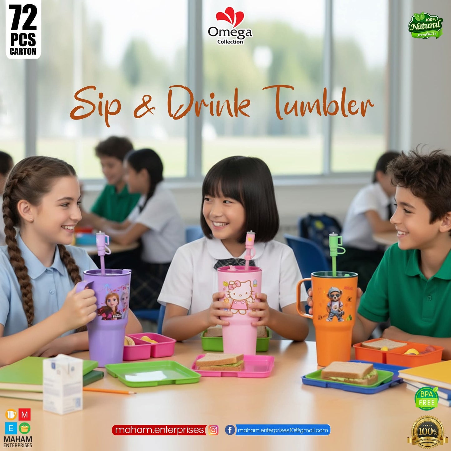 Sip & Drink Double Option Kids Tumbler Cup – Non Thermic BPA Free