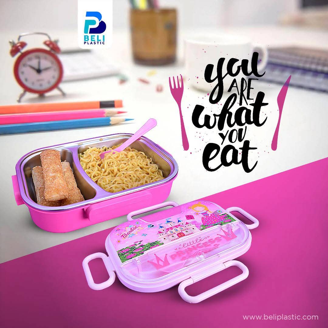 Pro Stainless Steel Lunch Box for Kids | 304 Steel Food Container with Spoon