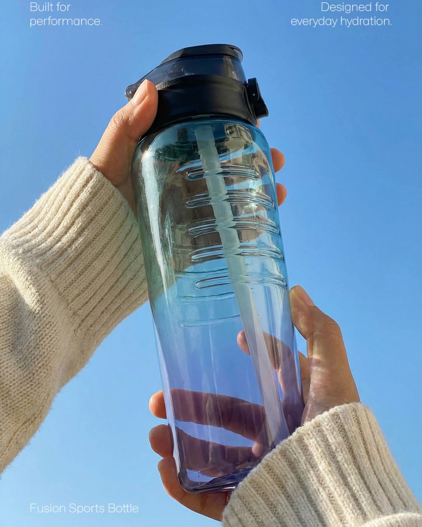 Fusion Sports Bottle 700ml | Leakproof Water Bottle with Straw