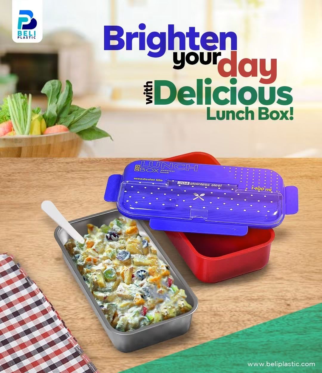 ECO Lunch Box with Spoon & Sauce Container | Stainless Steel Inner Food Container | Leak-Resistant Lunch Box