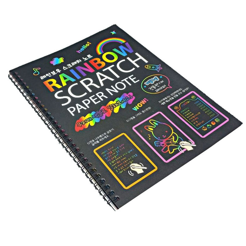 Rainbow Scratch Paper Note Pad Magic Doodle Notebook