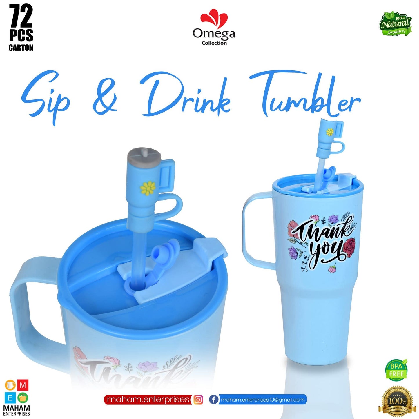 Sip & Drink Double Option Kids Tumbler Cup – Non Thermic BPA Free