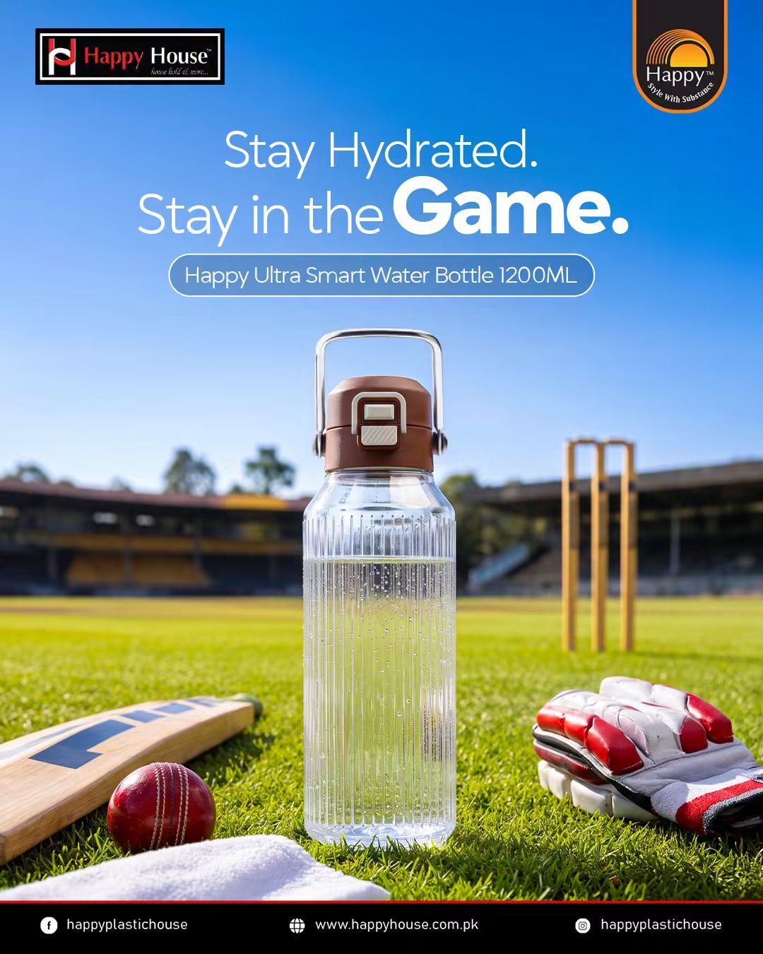 Ultra Smart Water Bottle 1200ml | Leak Proof | BPA Free | With Handle