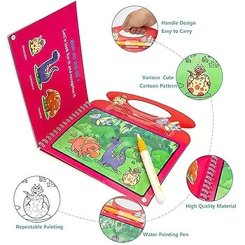 Pack of 2 - Children's Cartoon Water Magic Painting Book with Marker