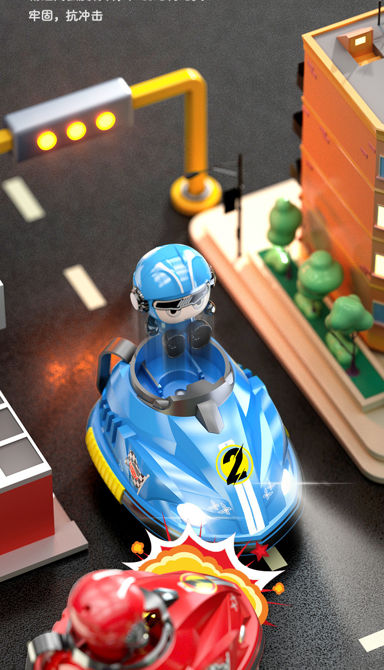 Rechargeable RC Bumper Car Set for Kids – 2 Cars + Controllers | Crash & Spin Game