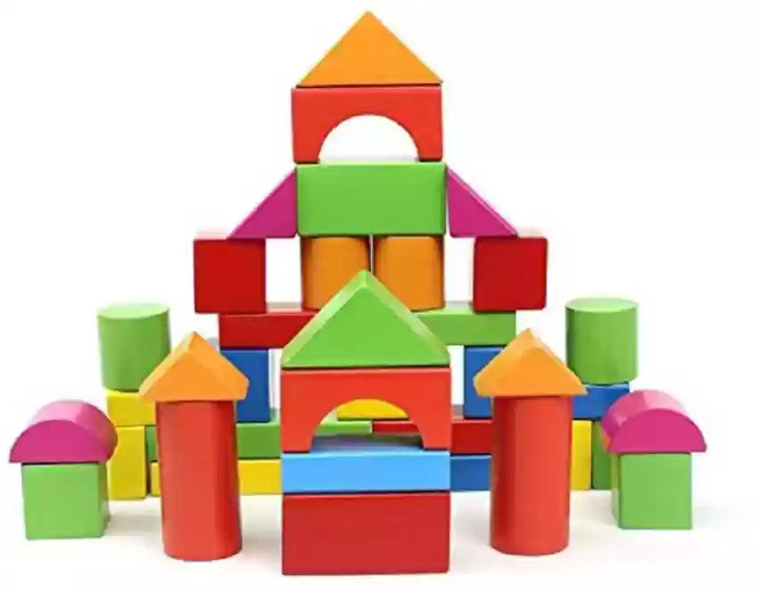 Wooden Building Blocks Set |Educational Preschool Learning Toys with Carrying Bag – 37pcs