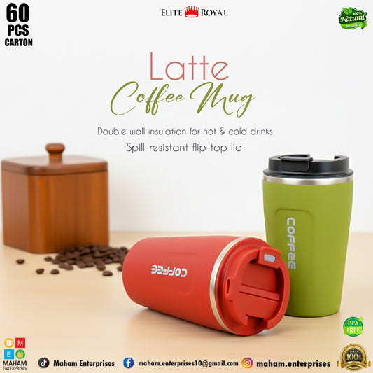 Elite Royal Insulated Coffee Mug with Flip Lid | BPA-Free Travel Cup for Hot & Cold Drinks
