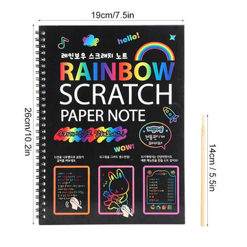 Rainbow Scratch Paper Note Pad Magic Doodle Notebook