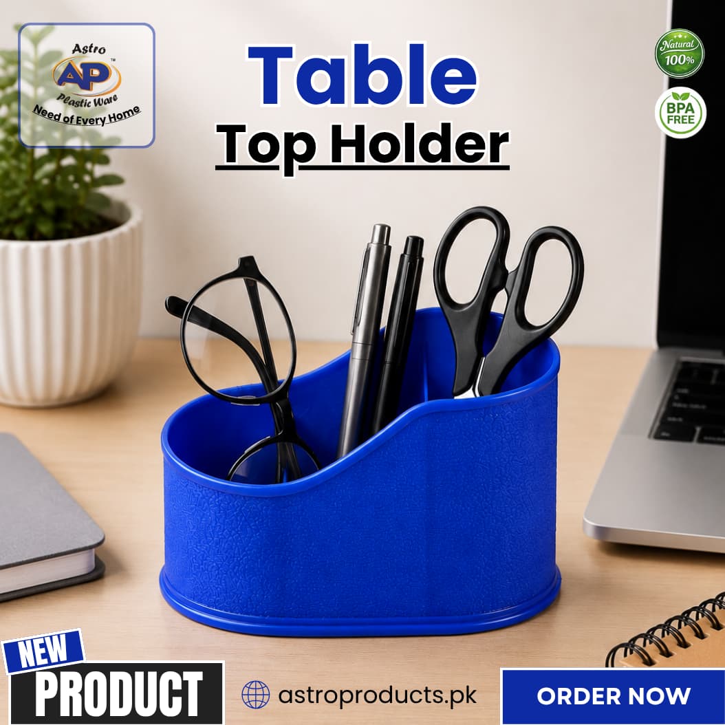 Table Top Holder – Multi-Compartment Desk Organizer for Pens, Remotes & Office Supplies