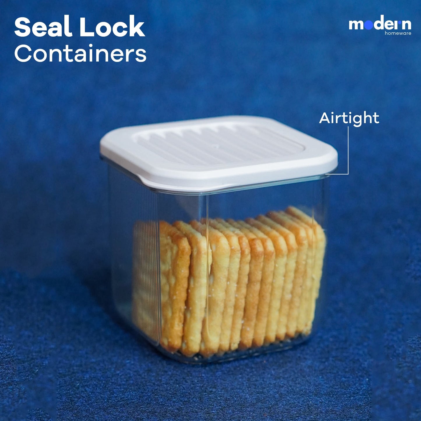 Modern Homeware Seal Lock Airtight Storage Jars – 3 Pcs Set (750ml, 1100ml, 1500ml)