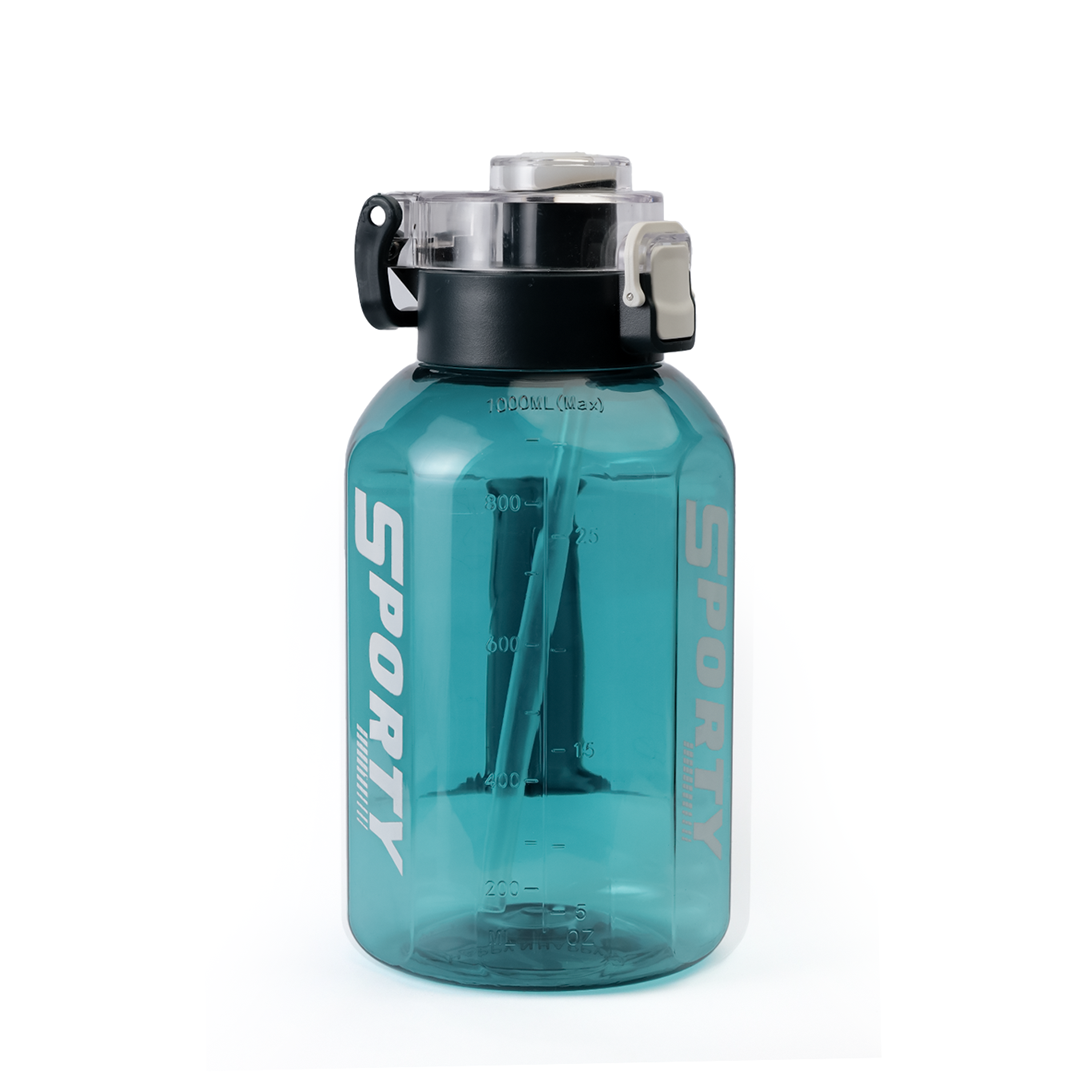 Sporty Water Bottle with Straw | Leak Proof Gym Bottle – 1 Litre / 1.5 Litre / 2 Litre