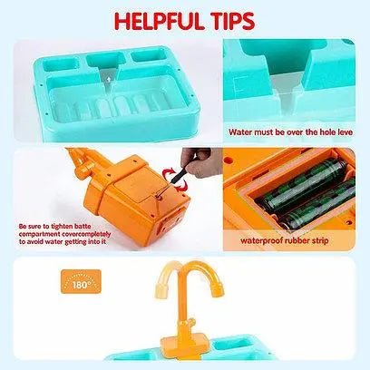 Electric Kitchen Sink Playset with Running Water