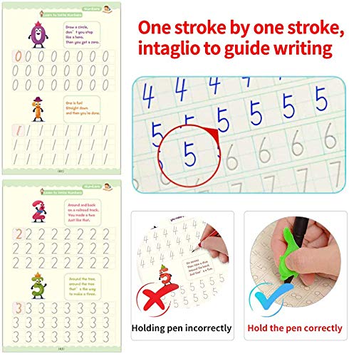 Sank Magic Practice Copybook Pen for Preschools Kids 4-Pcs (With 10 Refills)