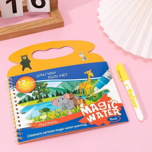 Pack of 2 - Children's Cartoon Water Magic Painting Book with Marker