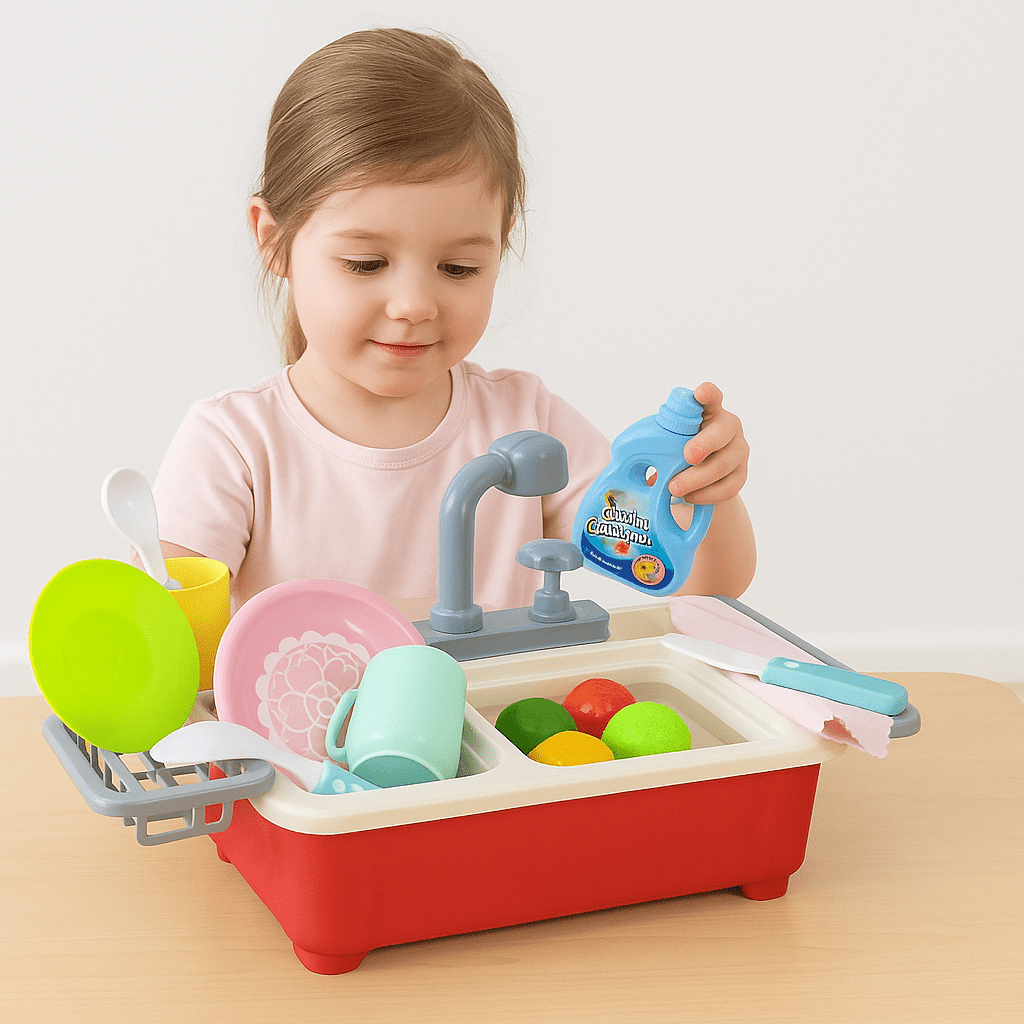 Electric Kitchen Sink Playset with Running Water