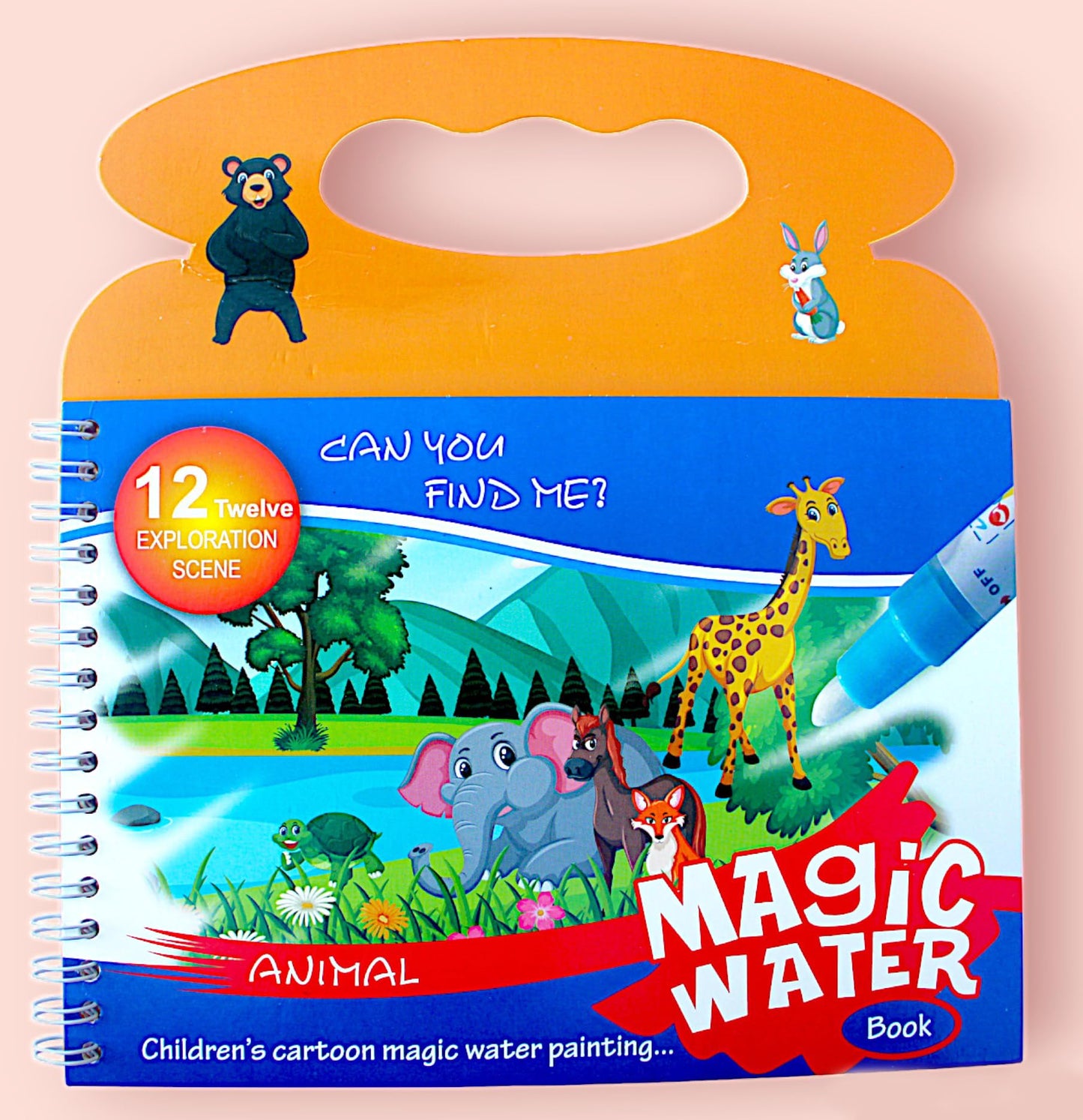 Pack of 2 - Children's Cartoon Water Magic Painting Book with Marker