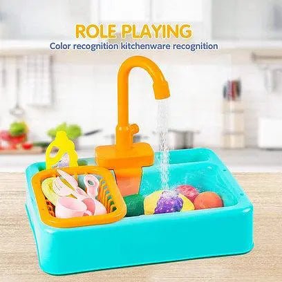 Electric Kitchen Sink Playset with Running Water