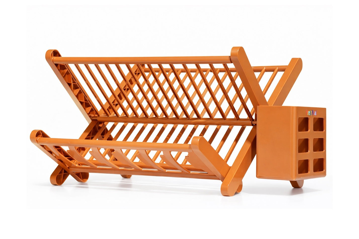 Foldable Plate Drying Rack with Cutlery Holder | 2-Tier Kitchen Dish Drainer